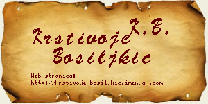 Krstivoje Bosiljkić vizit kartica